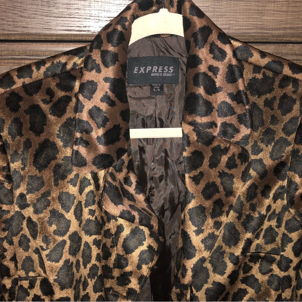 🔥🔥 HOT DEAL 🔥🔥 Rare Vintage Express Leopard Blazer Coat - Picture 2 of 6